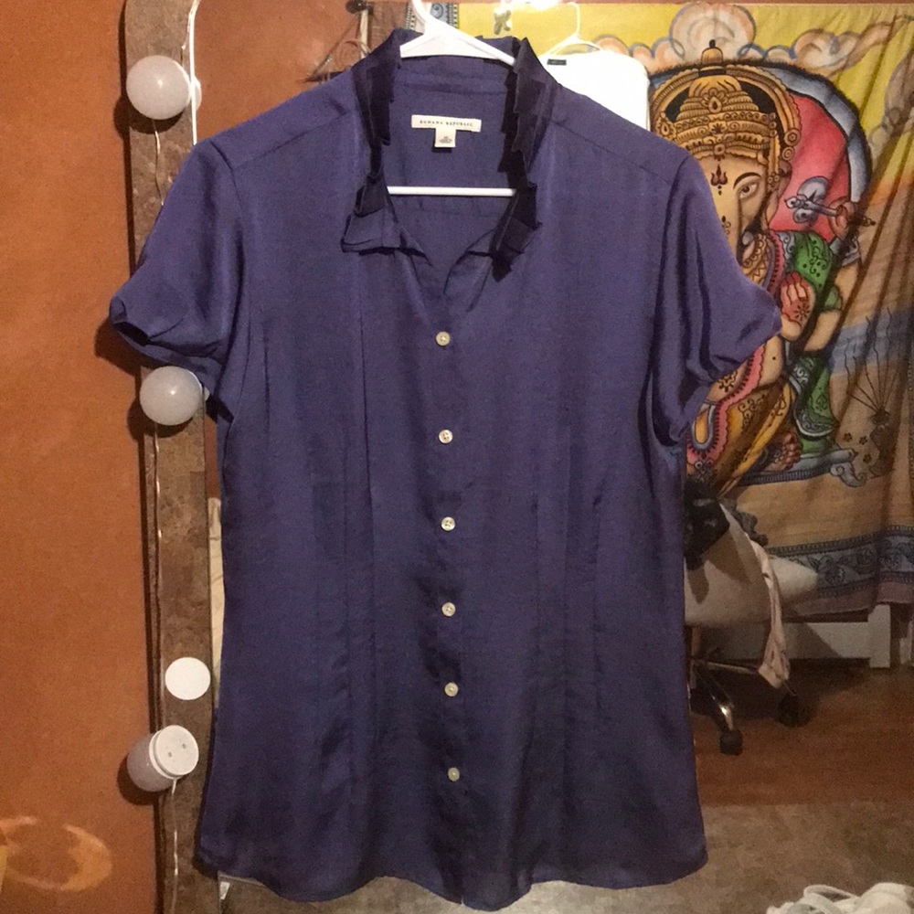 Purple button up short sleeve